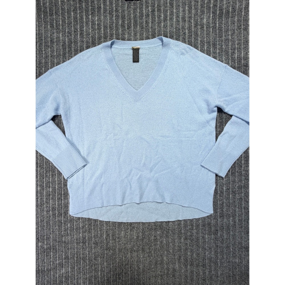 Magaschoni V-Neck Sweater Womens XL 100% Cashmere Quiet Luxury Minimalist Casual